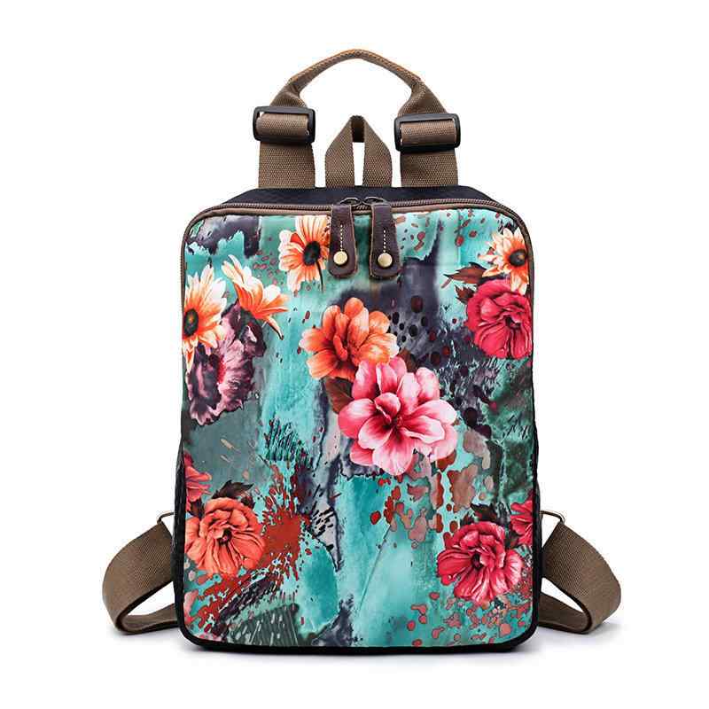 National Flower Handbags Multifunction Shoulder Bags Backpack