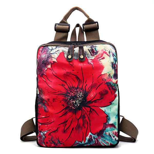 National Flower Handbags Multifunction Shoulder Bags Backpack