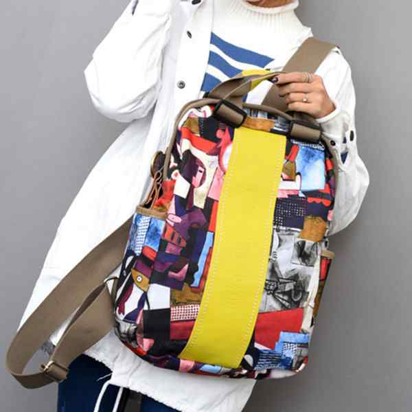 Flowers Handbags Multifuntion Vintage Shoulder Backpack