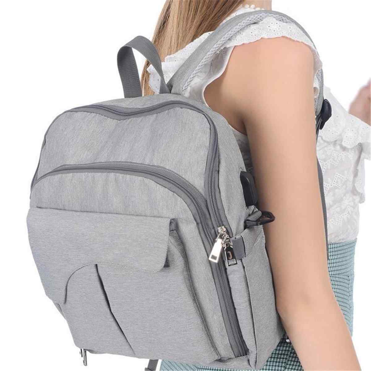 Women Nylon Waterproof Large Capacity Diaper Bag Outdoor Travel Shoulder Bag Backpack