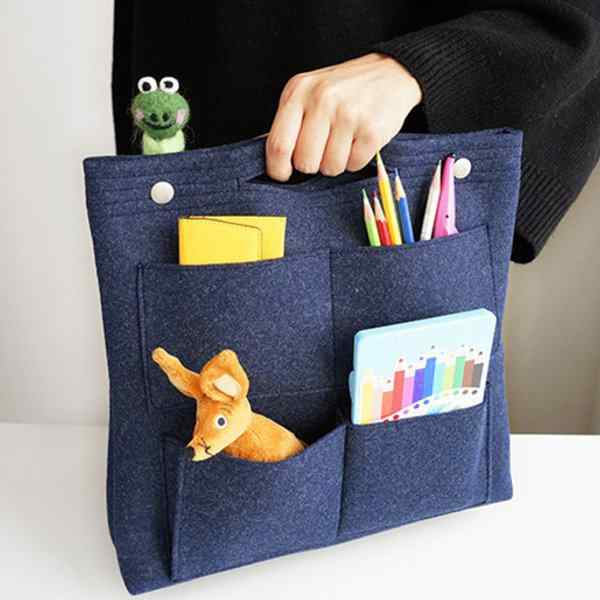 Bag in Bag Felt Casual Travel Multi-pockets Storage Bag Liner Package Cosmetic Bag