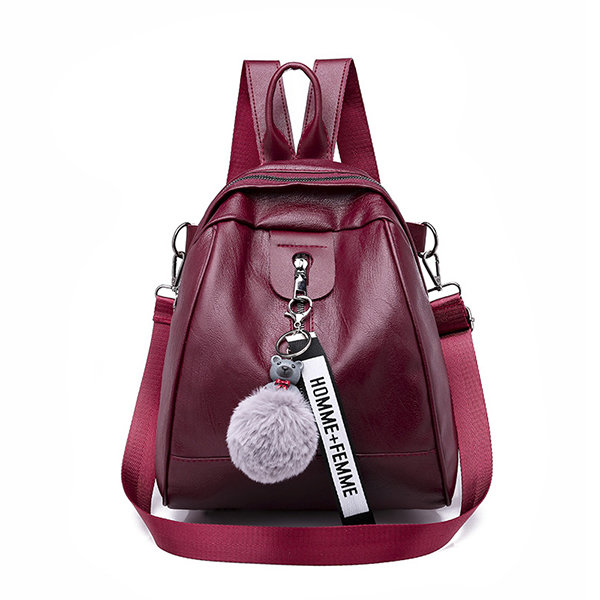 PU Leather Multi-function Student Bag Leisure Travel Backpack For Women