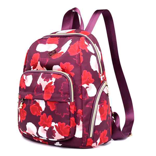 Women Nylon Starry Sky Pattern Backpack Outdoor Shoulder Bag Travel Bag