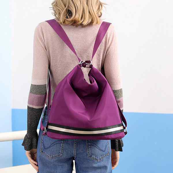 Women Casual Nylon Multi-carry Backpack Waterproof Travel Shoulder Bag