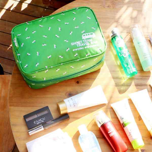 Women Nylon Floral Toiletry Bag Travel Must-have Storage Bag