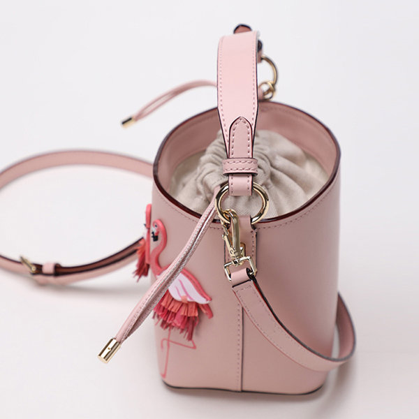 Women Flamingo Stylish Crossbody Bag PU Leather Bucket Bag Casual Shoulder Bag