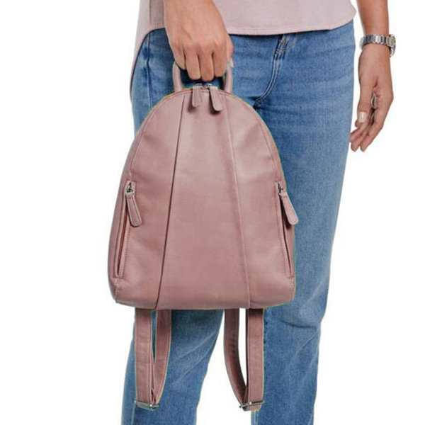 Women Casual PU Faux Leather Zipper Multi-carry Backpack