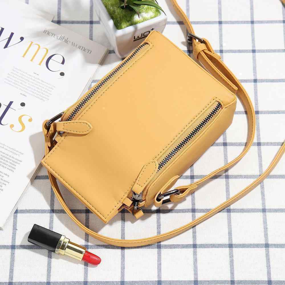 Women Solid Phone Bag 6 Card Holder Crossbody Bag